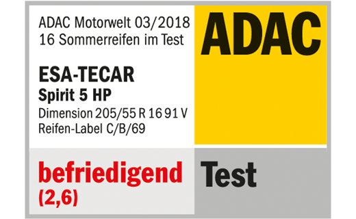 ADAC TEST 03/2018 ESA+TECAR SPIRTIT 5 HP
