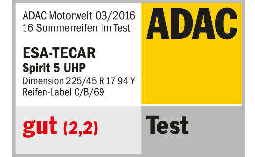 ADAC TEST 03/2016 ESA+TECAR SPIRTIT 5 UHP