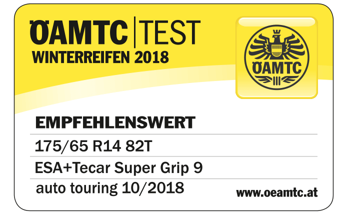 ÖAMTC TEST 03/2018 ESA+TECAR SUPERGRIP 9 | TEST: GUT
